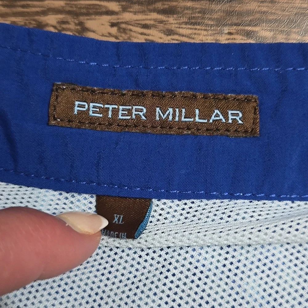 PETER MILLAR Royal Blue‎ Swim Trunk Lined Plaid Sz 38 XL
